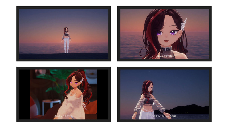 このようにいくつかカットが入った動画素材があったとする