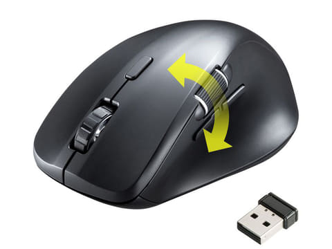 サンワサプライ、横スクロール用ホイール付きの静音マウス - PC Watch