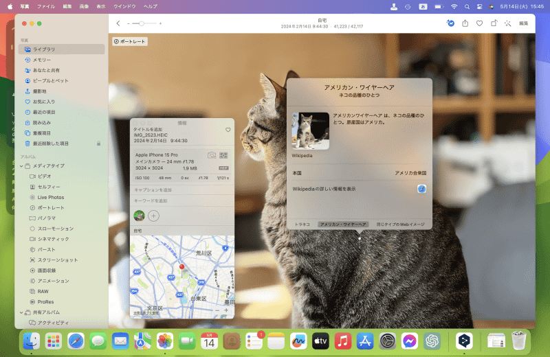 吹き出しの下段には別の判別結果が表示されます。クリックすると詳しい情報が表示されます