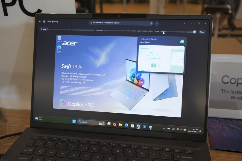 PC上での作業などを遡れるRecall