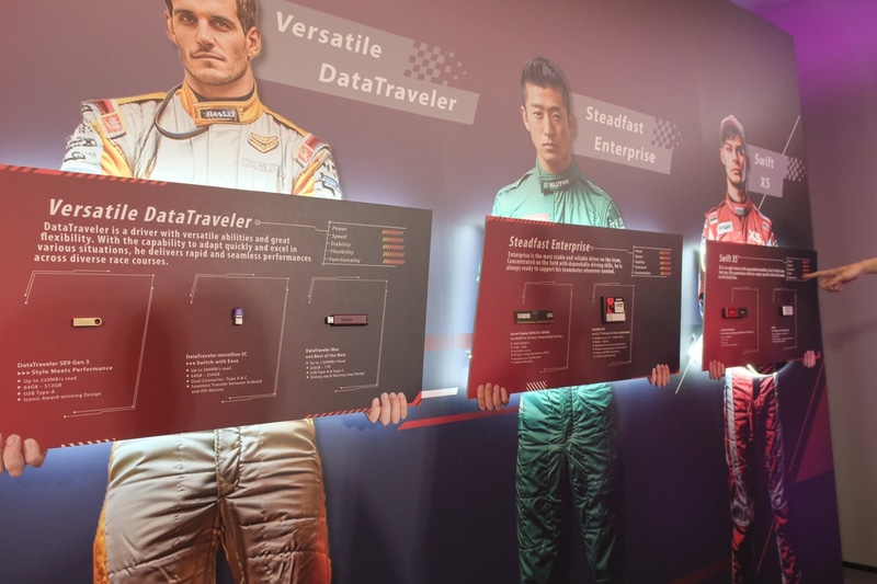 各製品をイメージしてAIが生成したレーサー達が製品を紹介していた