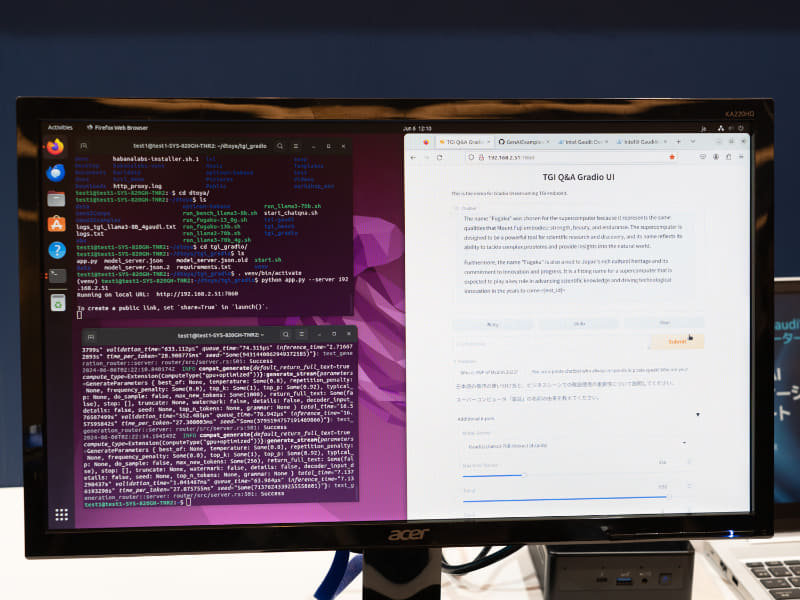 AIモデルを選んで質問した際のレスポンス時間を確認できる