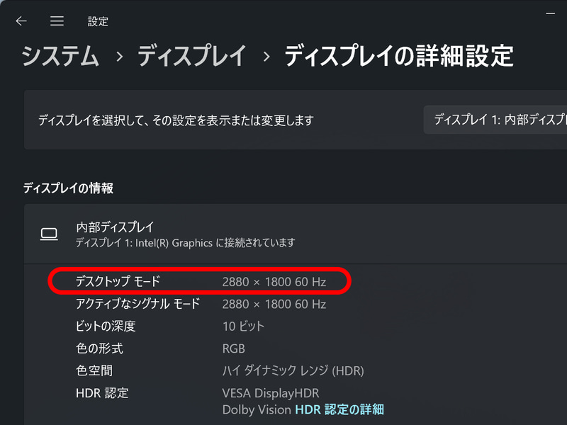 解像度は3K(2,880×1,800ドット)と高い
