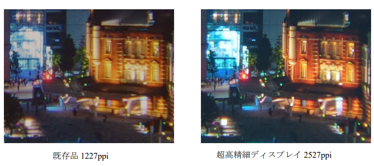 1,227dpiと今回開発した2,527dpiの比較