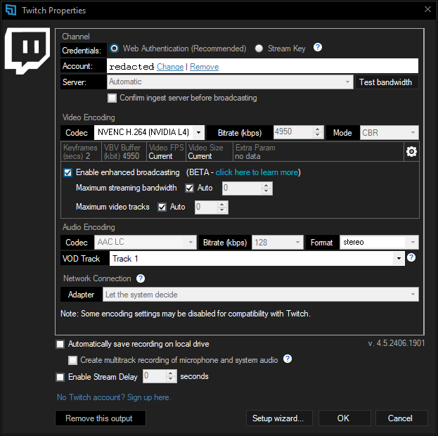 XSplit Broadcasterでの設定
