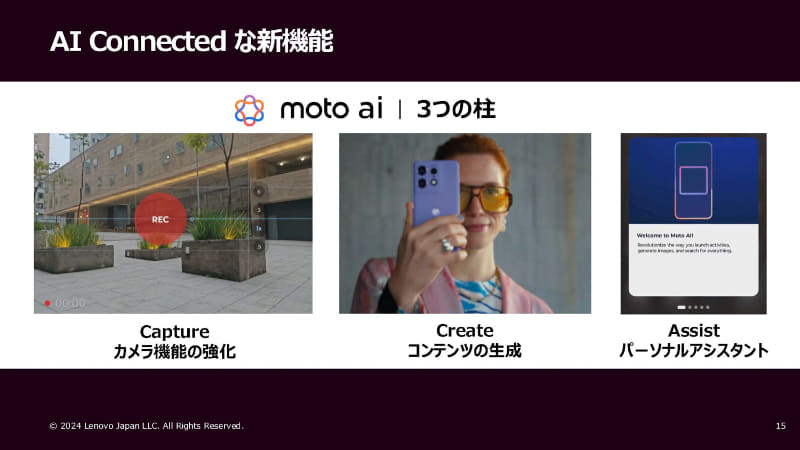 moto aiの主な特長