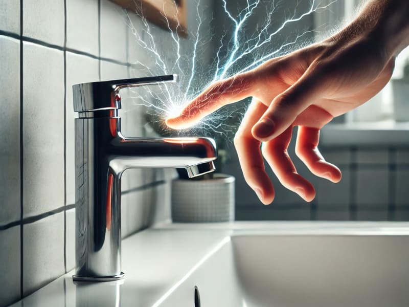 作業前に金属に触れて体の静電気を逃がしておこう(ChatGPTで生成)