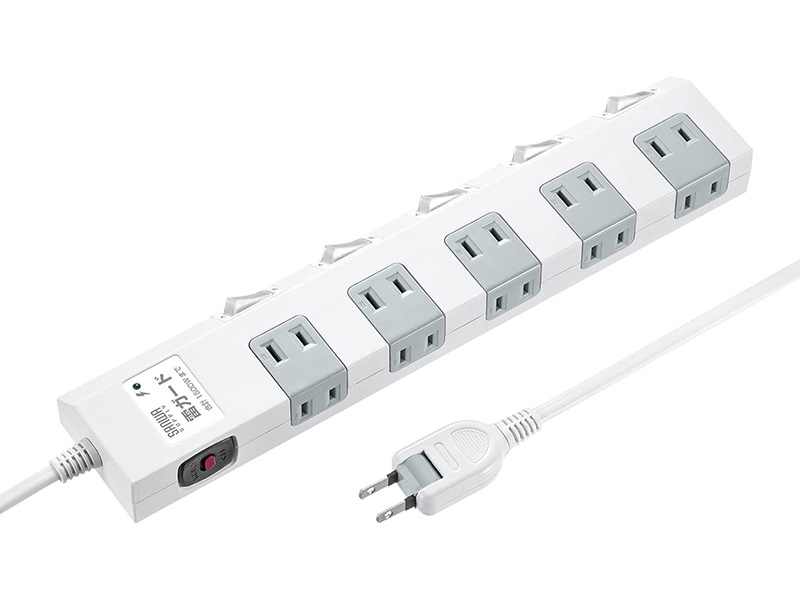 <a href="https://www.sanwa.co.jp/product/syohin?code=TAP-SP2110SW-1" class="n" target="_blank">製品ページ</a><br>メーカー : サンワサプライ●個口数 : 10●ケーブル長 : 1m●実売価格 : 2,340円前後