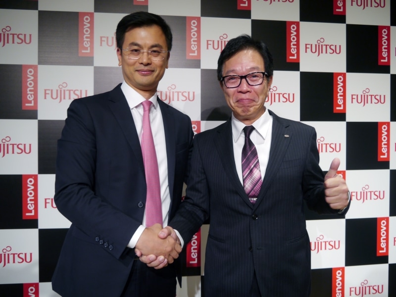 2017年のレノボのFCCLに対する出資の記者会見にて
