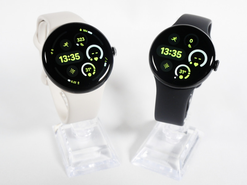 「Pixel Watch 3」は従来と同じサイズの41mmモデルに加え、新たにより大画面の45mmモデルが追加されている
