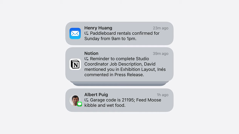 通知欄も概要を表示するようになったことで、挨拶で始まるようなメールが多数来ても内容が一目瞭然に