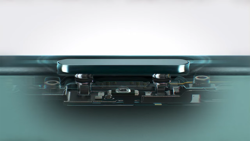 タッチセンサーと感圧センサー、感触フィードバックを備えたアクションボタン