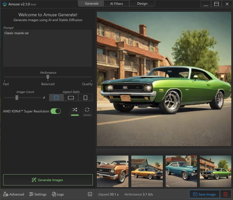 AMD Ryzen/Radeon向けの画像生成AI「Amuse 2.1.0 Beta」