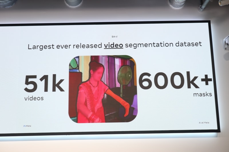 SAM 2の動画におけるオブジェクト認識のため、51,000のビデオや60万枚以上のマスクを利用した