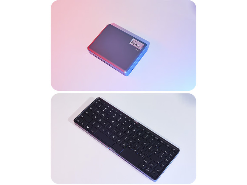 上が折りたたみ時、下が展開時