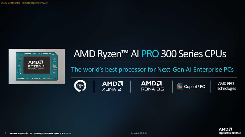 Ryzen AI PRO 300の概要(出典:AMD RYZENAI PRO300 SERIES PROCESSORS、AMD)