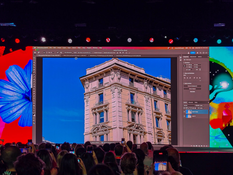 不要な物を検出で電線などを消しているところ。かなりきれいに電線が消されていることが分かる