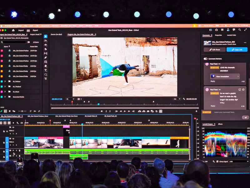 こうしたクリップとクリップの間のトランジションをFirefly Video Modelが生成する
