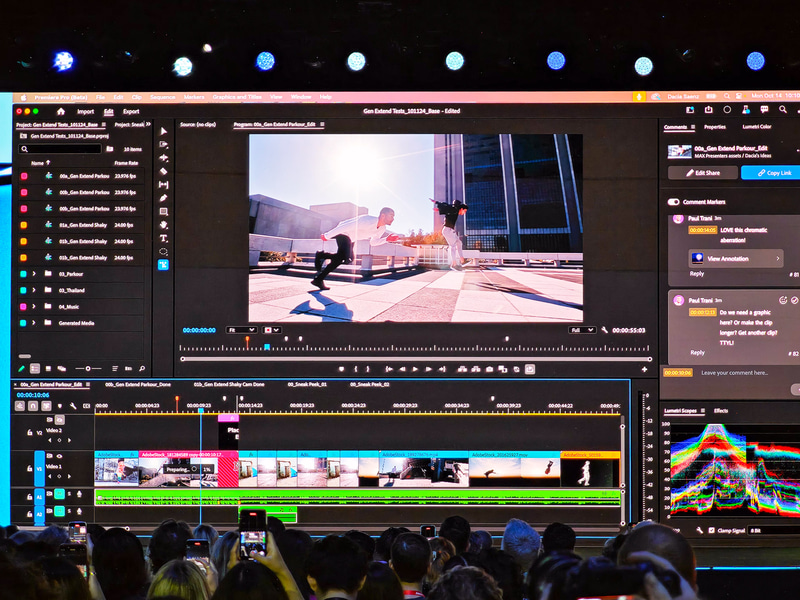 こうしたクリップとクリップの間のトランジションをFirefly Video Modelが生成する
