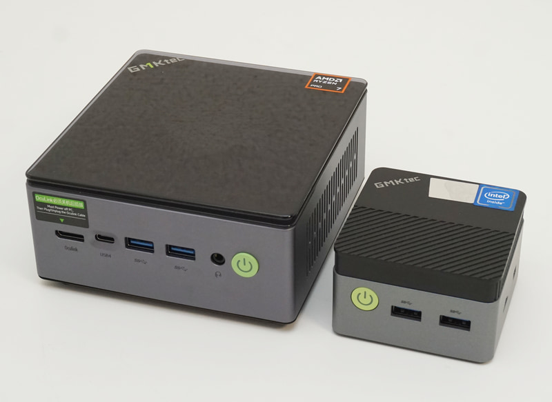 ミニPCとしては一般的なサイズのNucBox M7(左)と比較すると、かなり小さい