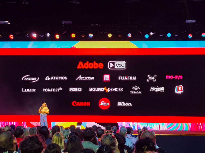 Camera to Cloudに対応しているカメラ機器メーカー。REDのようなプロフェッショナル動画カメラメーカーに加えて、富士フイルム、パナソニックなどの日本メーカーも加わっていたが、今回のAdobe MAXではニコンとキヤノンが加わったことが明らかにされた