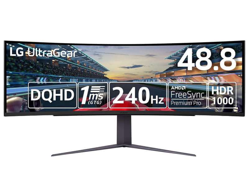 セール対象機種の1つ、240Hz駆動の48.8型ウルトラワイドモニター「UltraGear 49GR85DC-B」