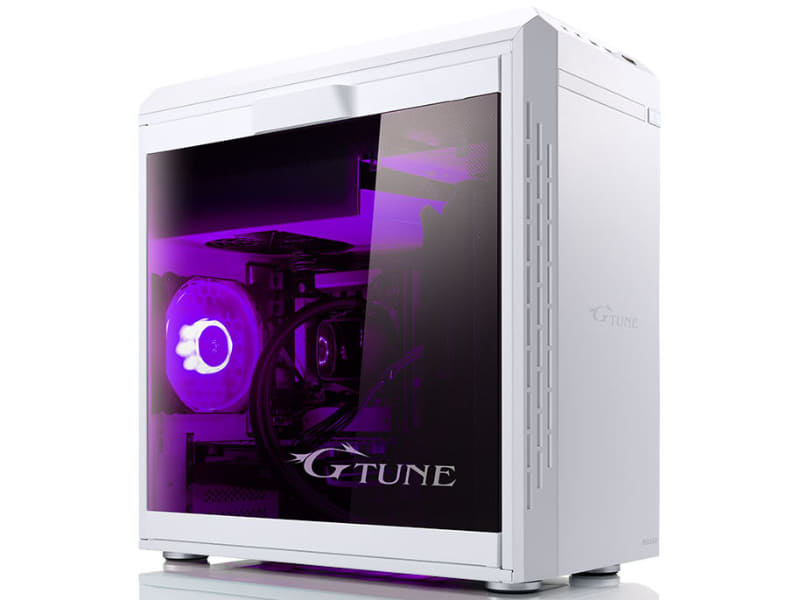 G-Tune DG-I7G6Tでホワイトミニタワーケースを用いたカスタマイズ(協賛モデルのケースファンは赤色LEDだが写真はマゼンタ)