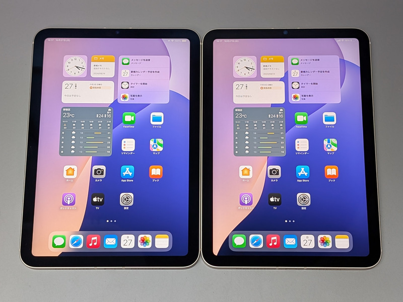 左が本製品、右が従来の第6世代モデル。外見上の違いはない