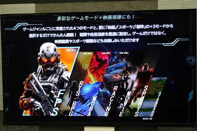 REGZAならではの映画、スポーツモードも搭載