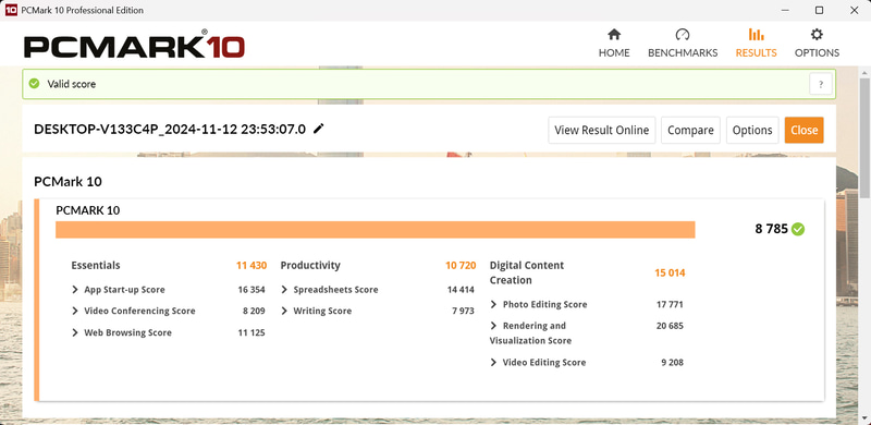 PCMark 10 Standardの結果