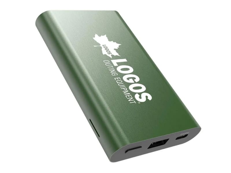LOGOSモバイルバッテリー、カーキ色