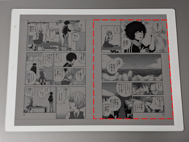 左の21ページはそのままで、右のページだけが20ページから22ページに書き換わる