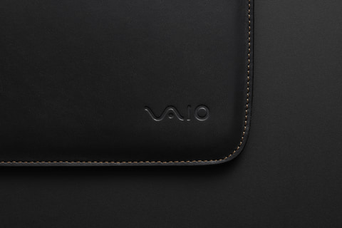 VAIO ノートPCケース（見た目合皮）ブラック セット VAIO SX14-R専用バズハウスデザイン製「レザーPCケース」が