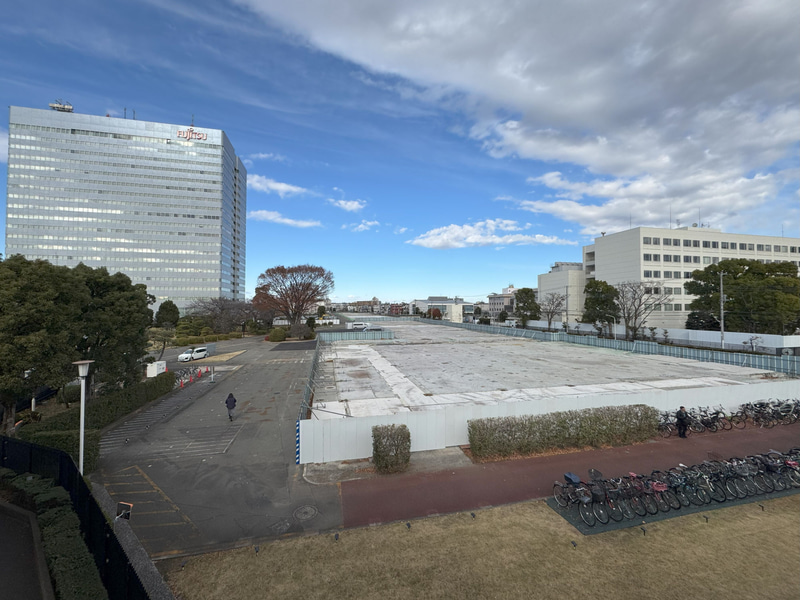 Fujitsu Technology Parkに予定している量子棟のエリア(2024年12月12日撮影)