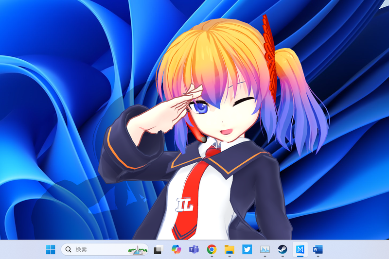 時間になるとアラーム音に加えてメイン画面のタスクバー付近からキャラクターが通知してくれる