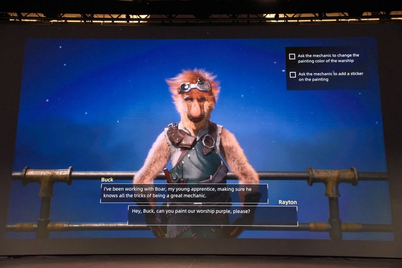 NVIDIA ACEを使ったゲームのデモも。ユーザーの言葉を認識し、ゲーム内でそれに応じたアクションを起こす