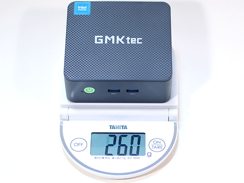 本体重量は実測で260g