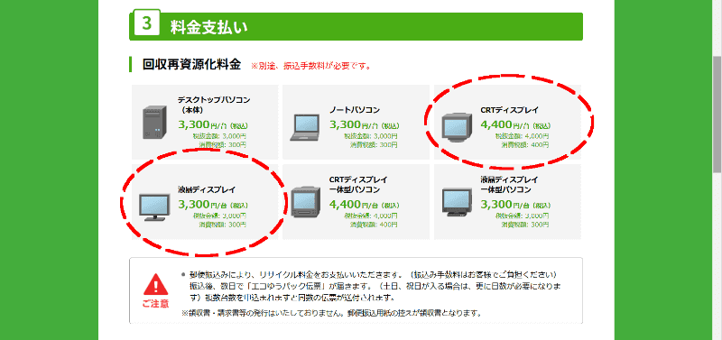 料金は3,300円(2025年1月21日現在。以下同じ)。なおCRTモニターは4,400円と料金が異なるほか、PCとの一体型も料金が異なる