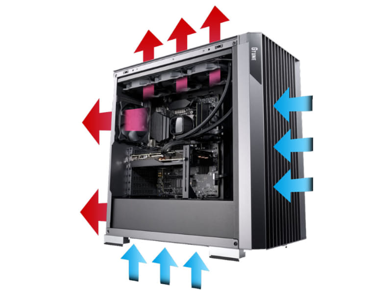 ボトムカバーで電源を分離しエアフローを独立化
