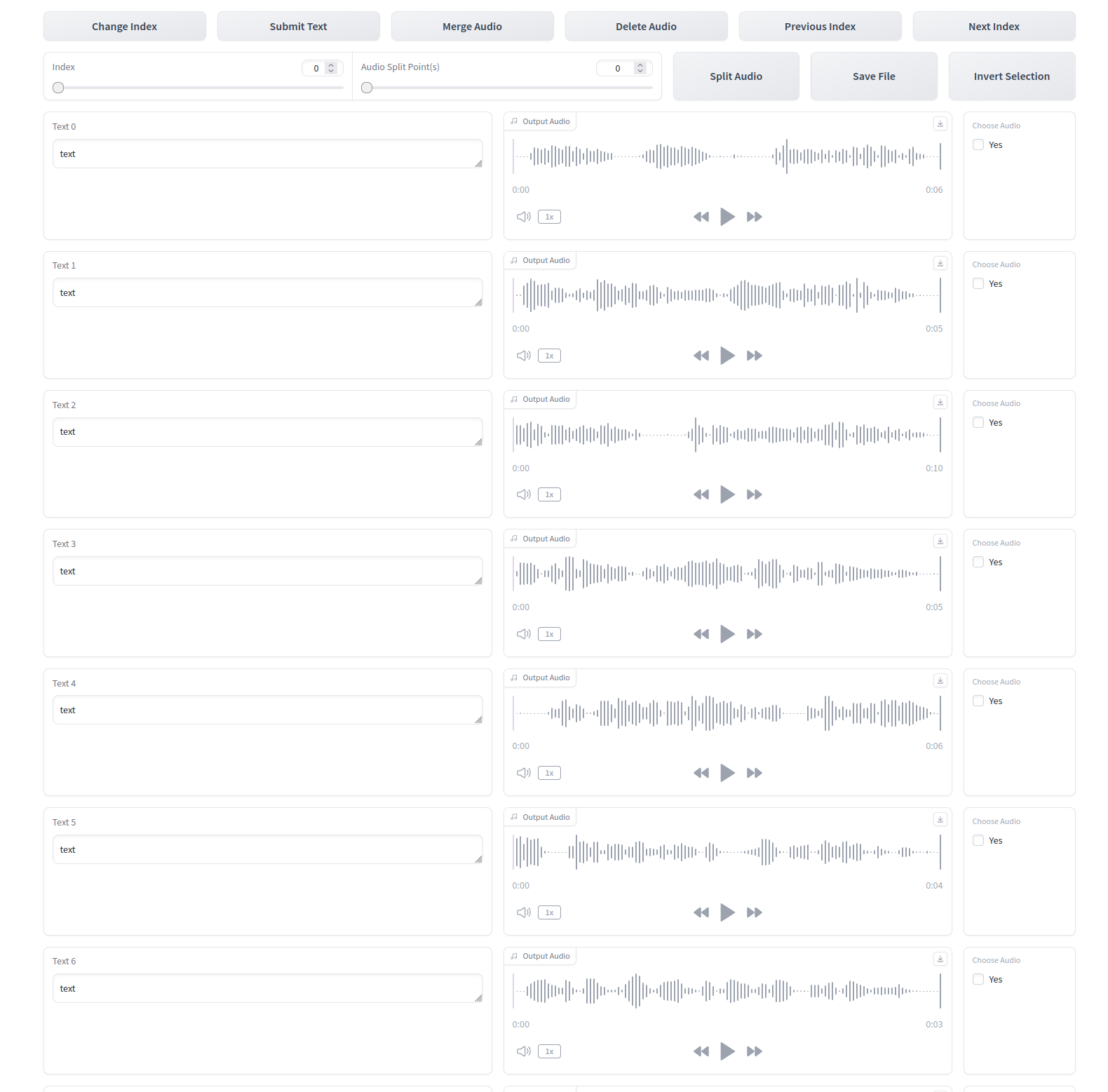 ラベリングWebUIの文字列部分には先ほど設定した「text」が全部入っている