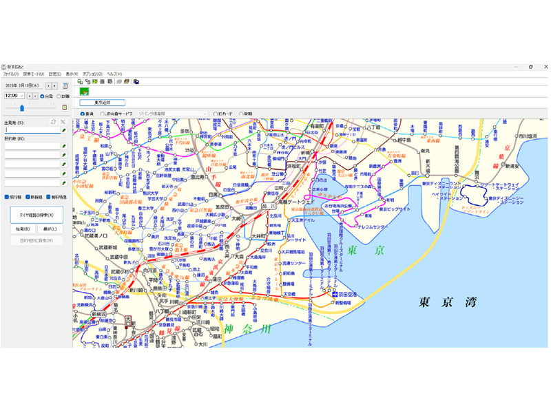 エリア別・交通機関別の路線図を用途に応じて自由に選択可能
