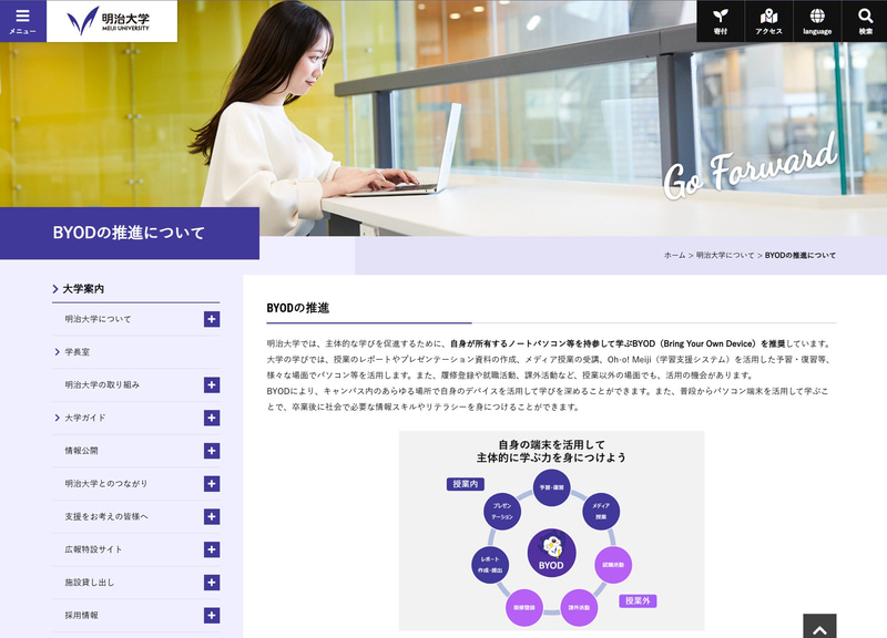 明治大学のBYOD推進ページより