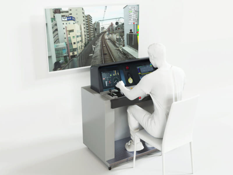 マスコンユニットと計器盤モニター、運転台のフルセット