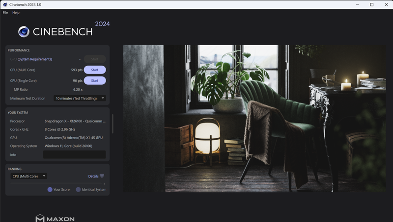 Cinebench 2024(Arm版)のスコア