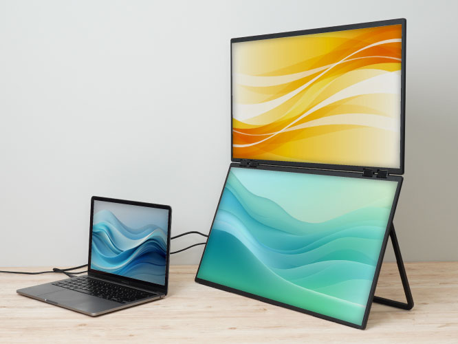 23.8インチ上下2画面拡張デュアルモニター