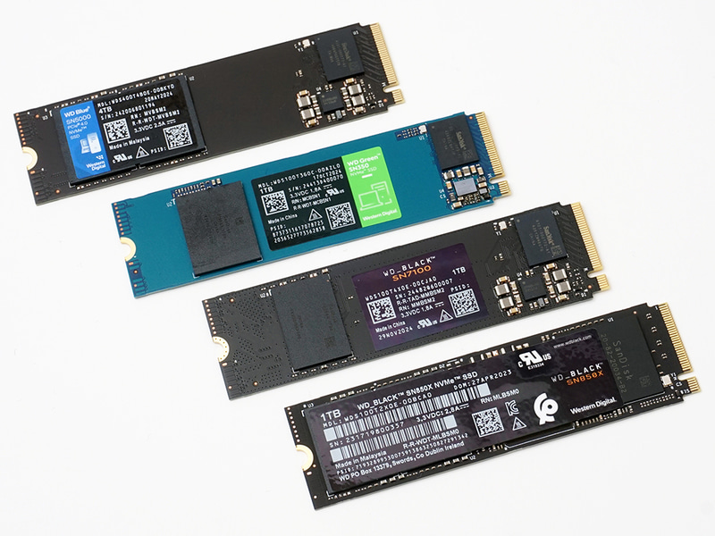 TLC、QLCのSSD合計4製品で性能や挙動をテストする