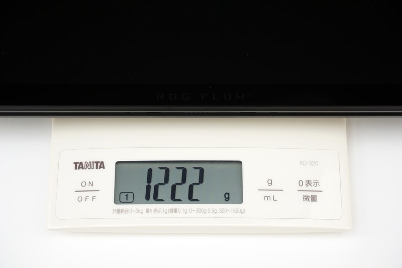タブレットのみで実測は1,222g