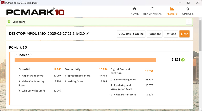 PCMark 10 Standardの結果。非常に高いスコアだ