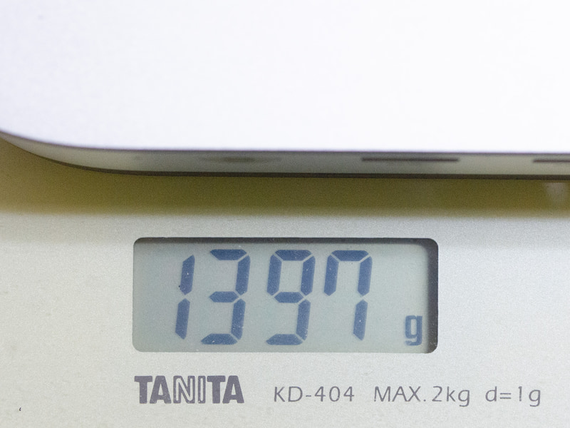 重量は実測で1,397g