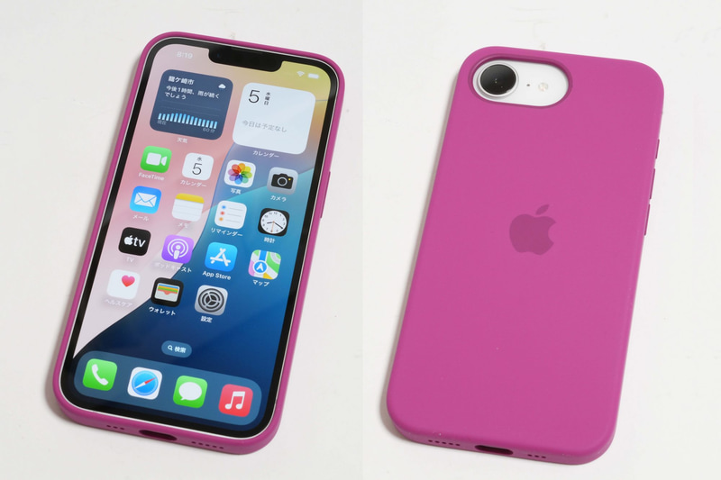 これは「iPhone 16eシリコーンケース」(6,480円)。カラーはこのフクシアと、ブラック、ホワイト、ウインターブルー、レイクグリーンの5色が用意されている